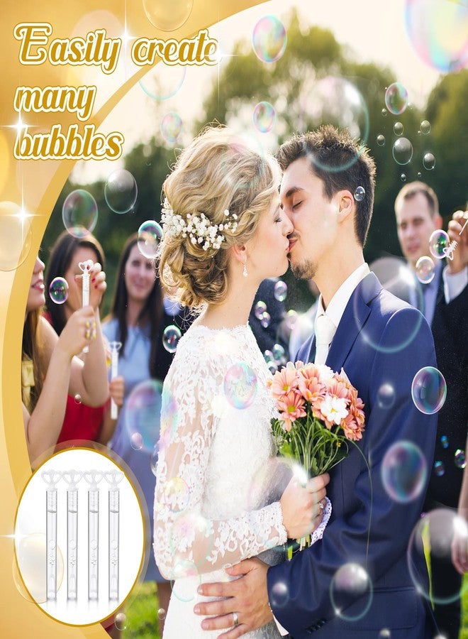 PullCrease 150 Pcs Bubble Wands Bulk for Wedding Party Mini Heart Wand with Bubble Solution for Wedding Bridal Showers Valentine Anniversary Birthday Supplies(White,Double Heart) - Image 2